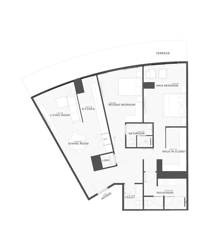 Apartment CURVE B Floor Plan